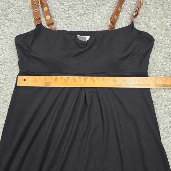 Cache‎ Womens Babydoll Mini Dress Buckle Strap Black Size M Y2K Steampunk - Picture 11 of 14